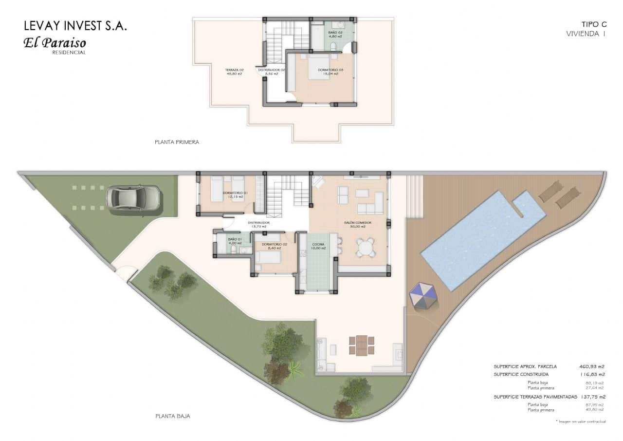 Pareado de 3 habitaciones en Aguas de Busot / Aigües en venta con piscina garaje - 199.900 € (Ref: 9912512)
