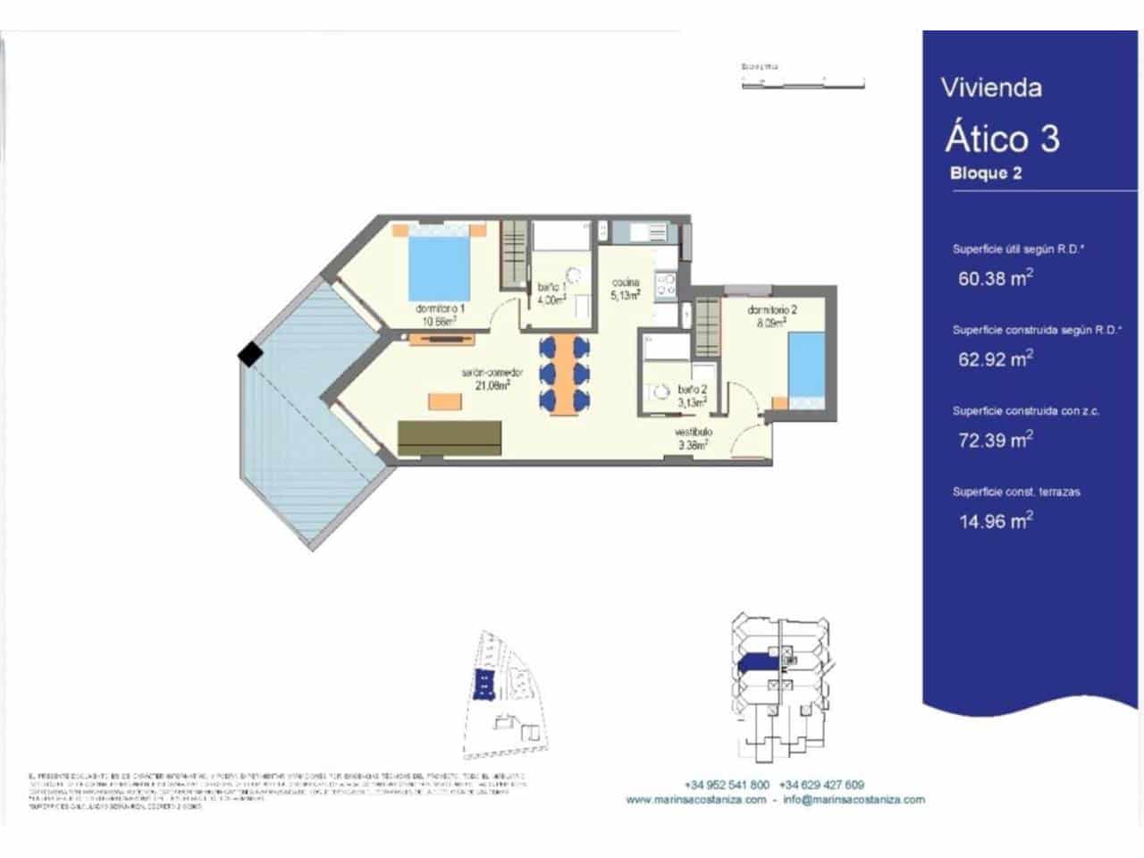 2 bedroom Penthouse for sale in Velez-Malaga with pool garage - € 397,100 (Ref: 9317160)