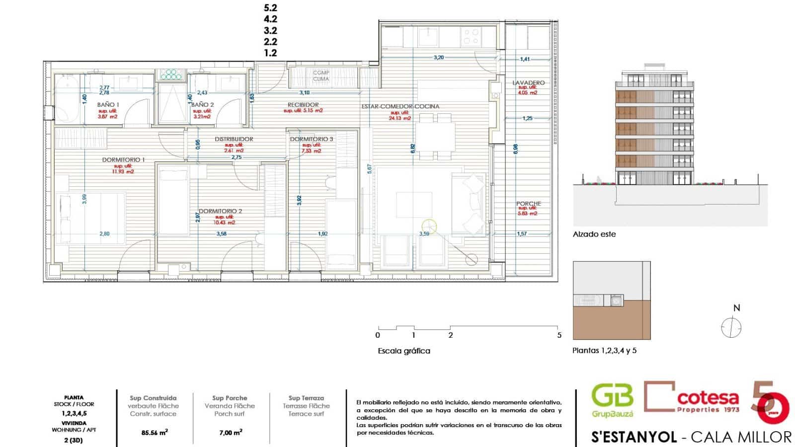 3 soveværelse Lejlighed til salg i Cala Millor med swimmingpool garage - € 525.800 (Ref: 9066672)