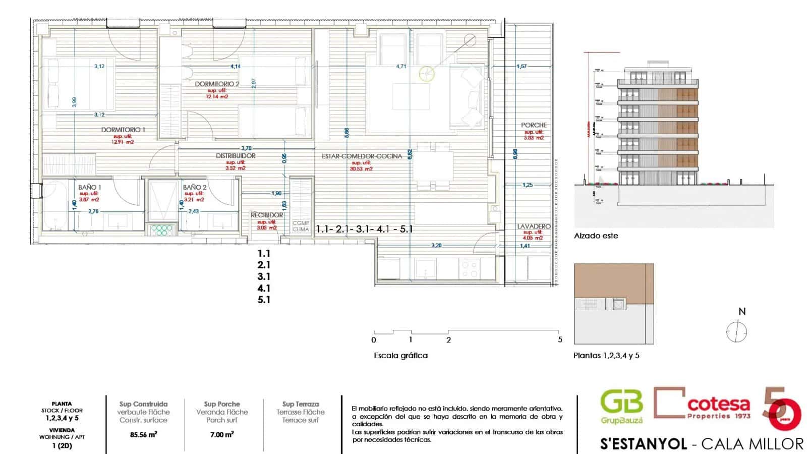 2 soverom Leilighet til salgs i Cala Millor med svømmebasseng garasje - € 493 900 (Ref: 9066673)