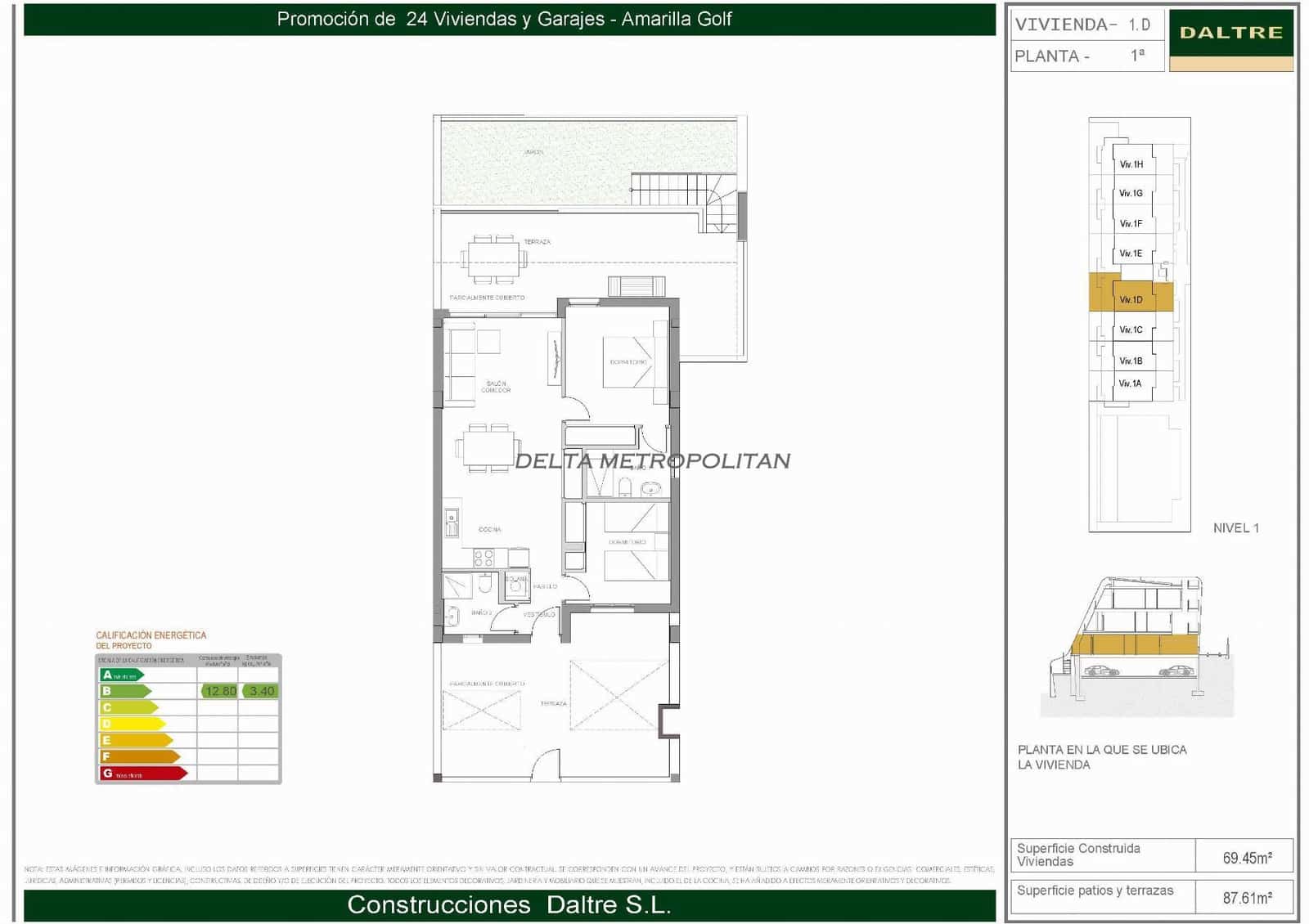 2 quarto Apartamento para venda em Amarilla Golf com piscina garagem - 450 000 € (Ref: 10145300)