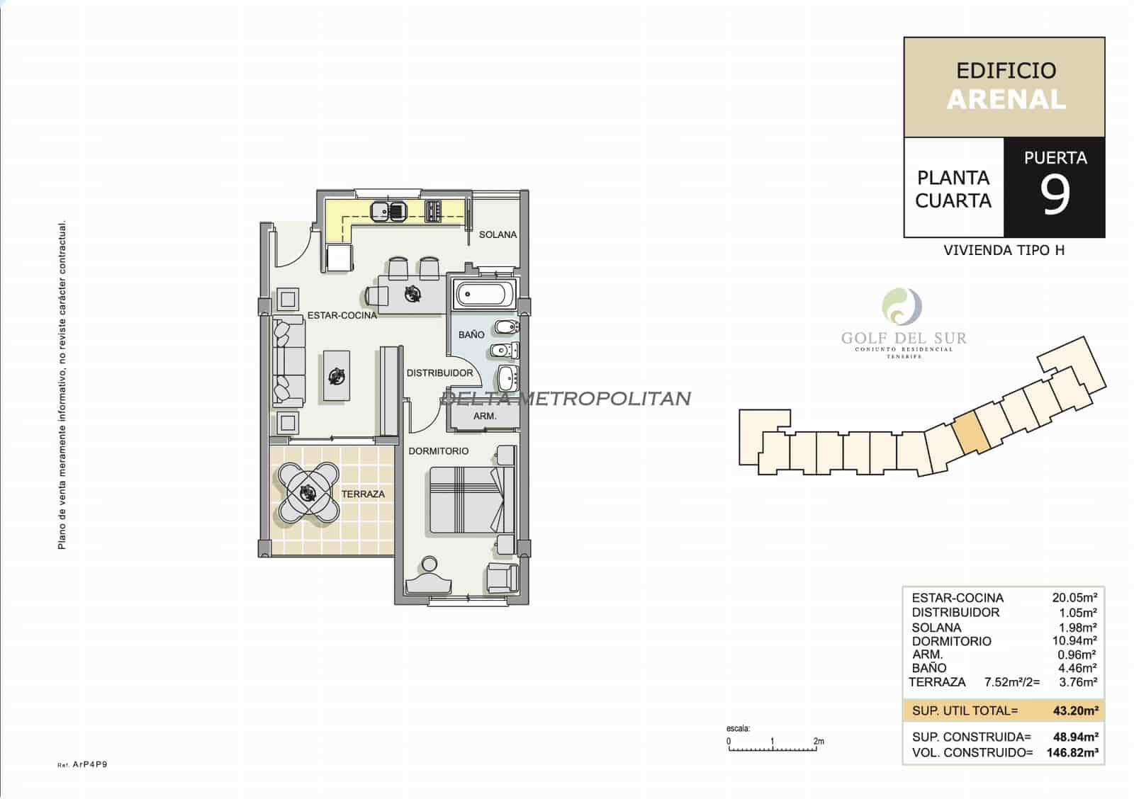 1 quarto Apartamento para venda em Golf del Sur com piscina garagem - 239 000 € (Ref: 9656347)