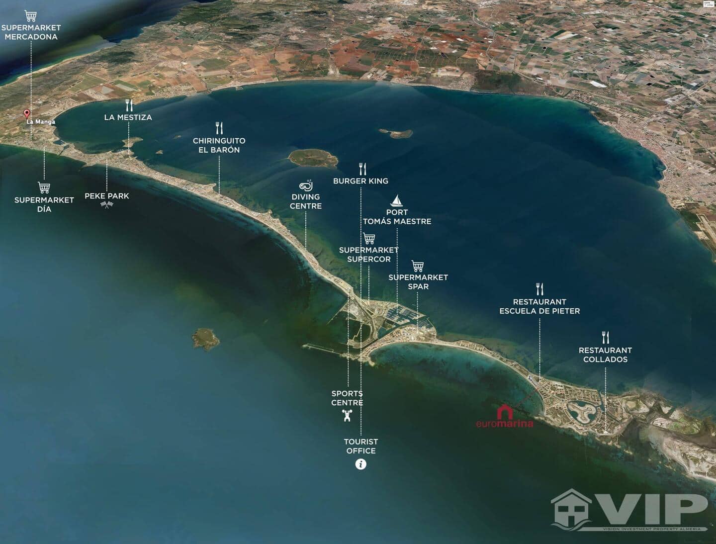 1 makuuhuone Huoneisto myytävänä paikassa La Manga del Mar Menor mukana uima-altaan - 288 000 € (Ref: 9938984)