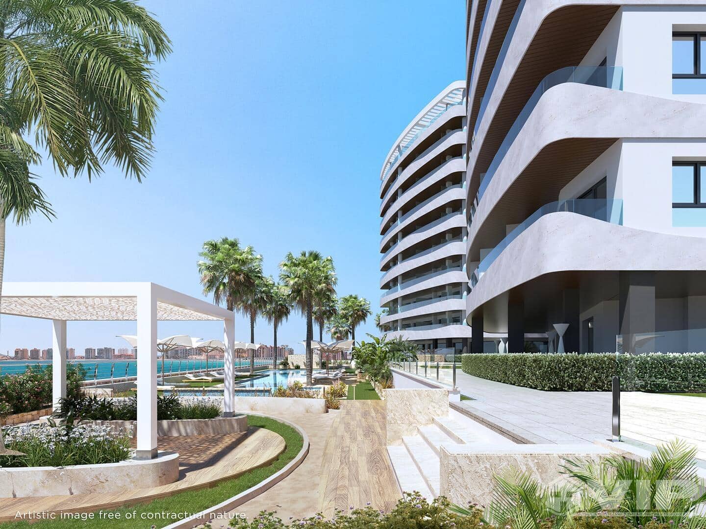 1 makuuhuone Huoneisto myytävänä paikassa La Manga del Mar Menor mukana uima-altaan - 288 000 € (Ref: 9938984)