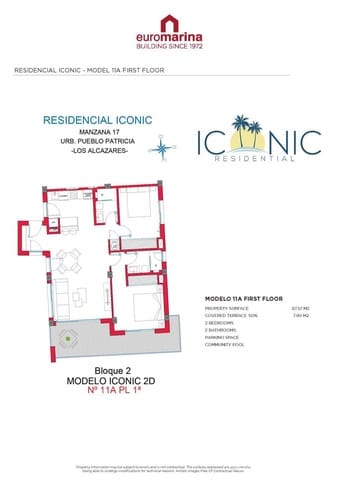 2 soverom Penthouse til salgs i Los Alcazares med svømmebasseng garasje - € 349 000 (Ref: 9941256)