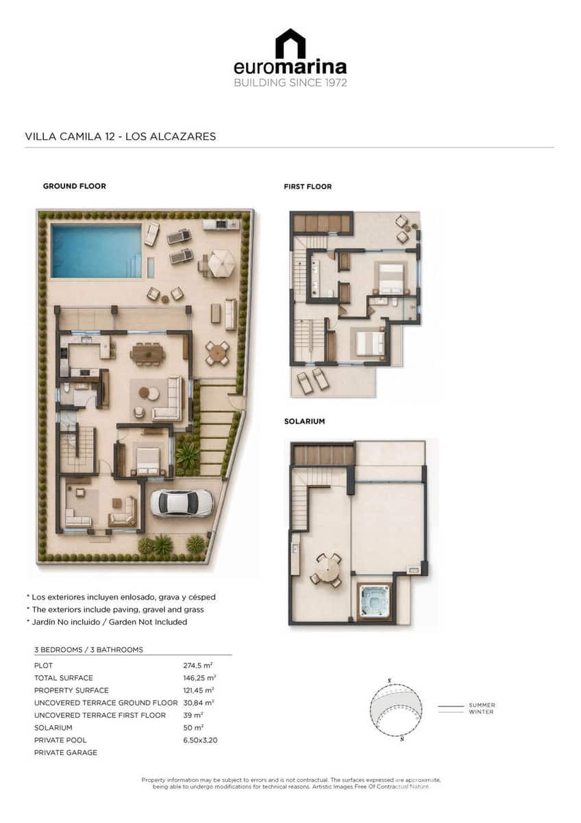 3 soveværelse Villa til salg i Los Alcazares med swimmingpool garage - € 669.500 (Ref: 9941257)