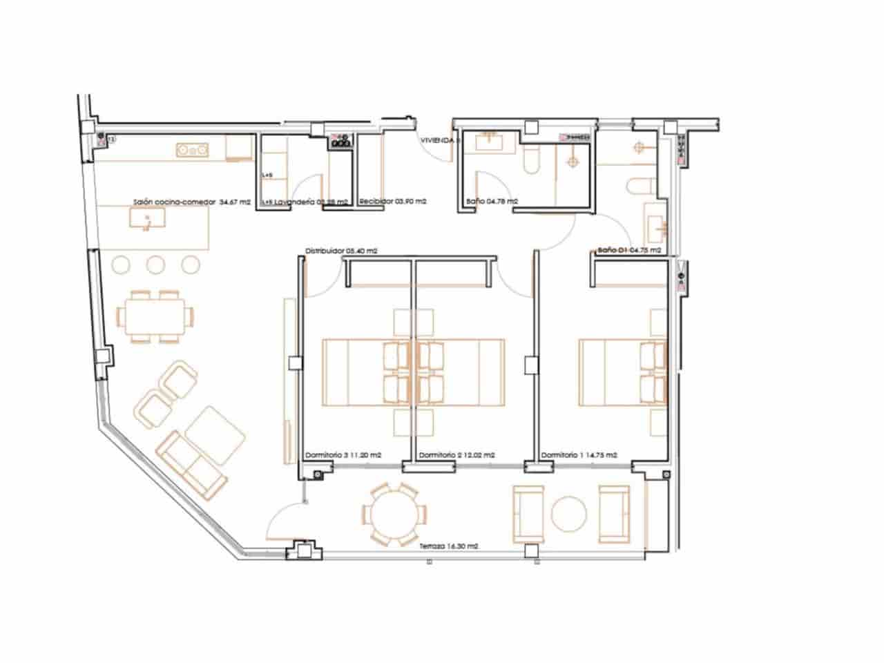 3 soveværelse Lejlighed til salg i Costa de los Pinos med garage - € 355.000 (Ref: 8751884)