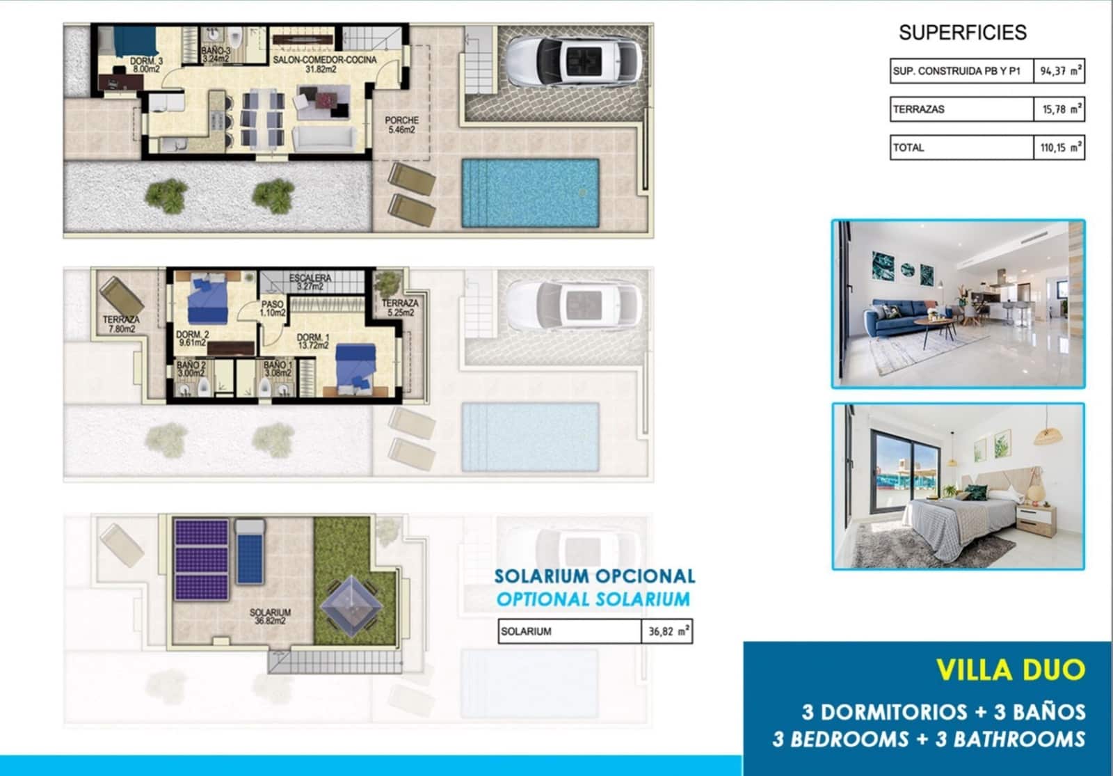 3 makuuhuone Paritalo myytävänä paikassa Polop mukana uima-altaan 
autotalli - 499 000 € (Ref: 9334357)