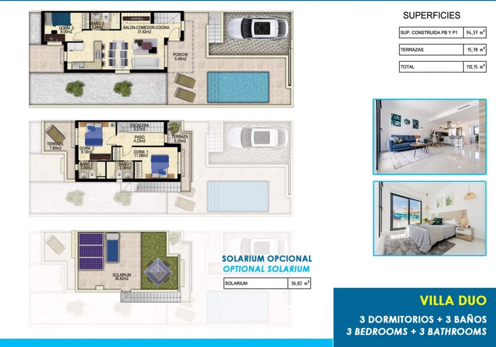 3 makuuhuone Paritalo myytävänä paikassa Polop mukana uima-altaan 
autotalli - 499 000 € (Ref: 9334357)