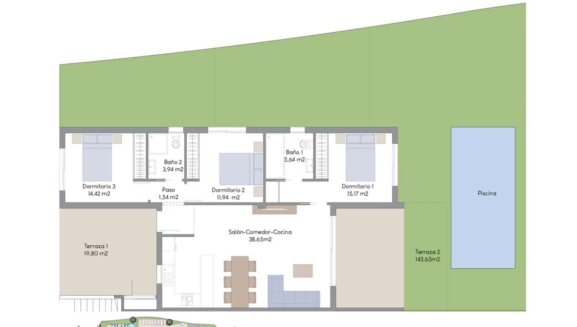 3 slaapkamer Bungalow te koop in Finestrat met zwembad - € 409.900 (Ref: 7415420)