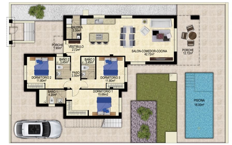 3 soveværelse Villa til salg i Polop med swimmingpool garage - € 598.000 (Ref: 9000877)
