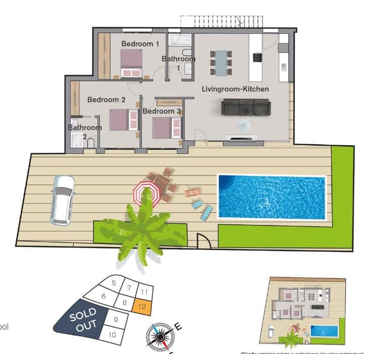 3 makuuhuone Huvila myytävänä paikassa Finestrat mukana uima-altaan 
autotalli - 650 000 € (Ref: 9424305)