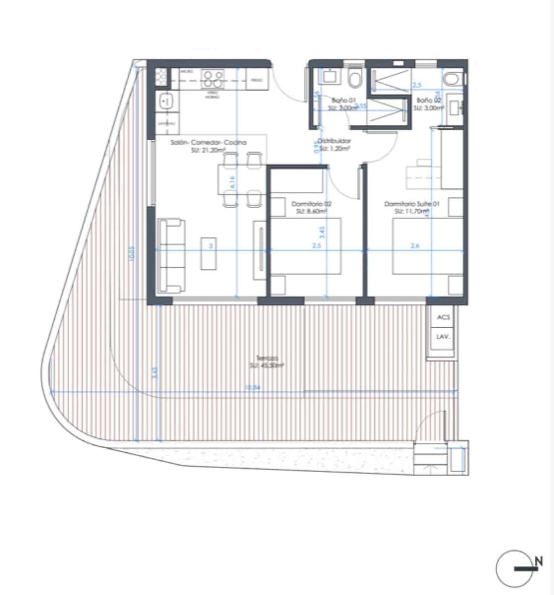 2 bedroom Apartment for sale in Guardamar del Segura with pool garage - € 315,000 (Ref: 9958369)