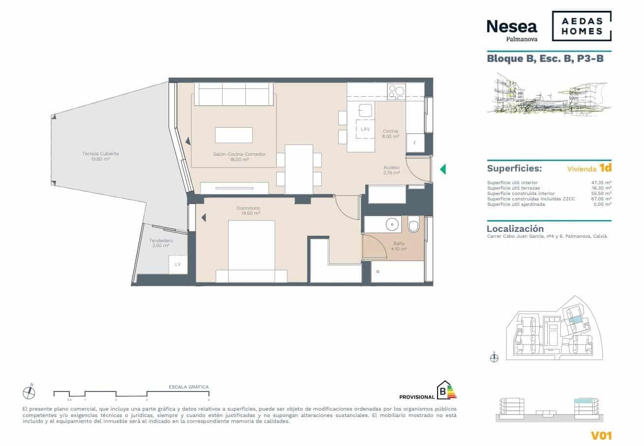 Ático de 1 habitación en Palmanova en venta con piscina - 501.000 € (Ref: 9398446)