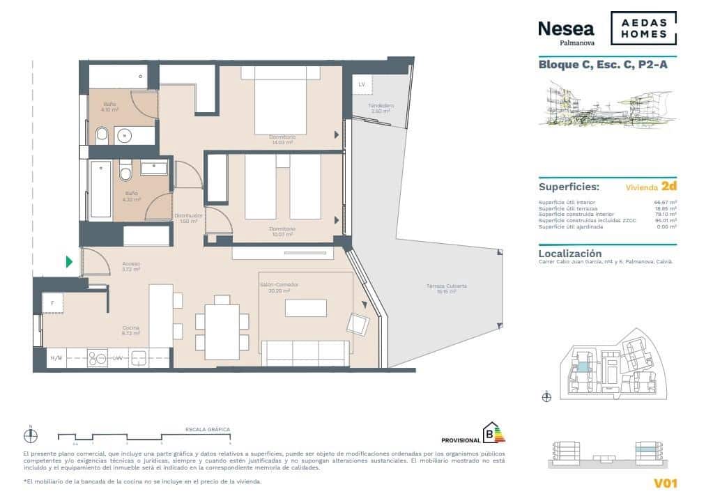 Piso de 2 habitaciones en Palmanova en venta con piscina garaje - 596.000 € (Ref: 9975372)