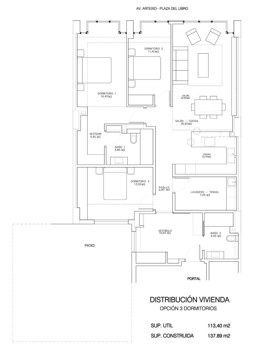 3 camera da letto Appartamento in vendita in A Coruna citta - 324.000 € (Rif: 9799413)