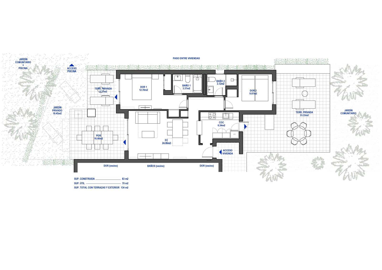   2 soveværelse   ferieLejlighed i Roda   med   swimmingpool  garage  - € 1.200 (Ref: 10177474)