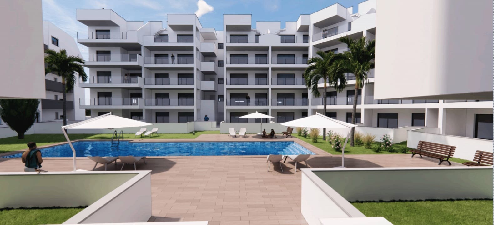 2 chambre Appartement à vendre à Los Narejos avec piscine garage - 219 000 € (Ref: 8510460)