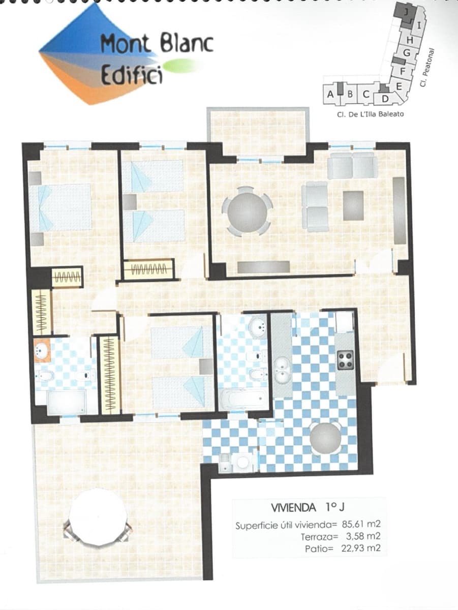 3 soveværelse Lejlighed til salg i Castello de la Plana - € 199.000 (Ref: 9226823)