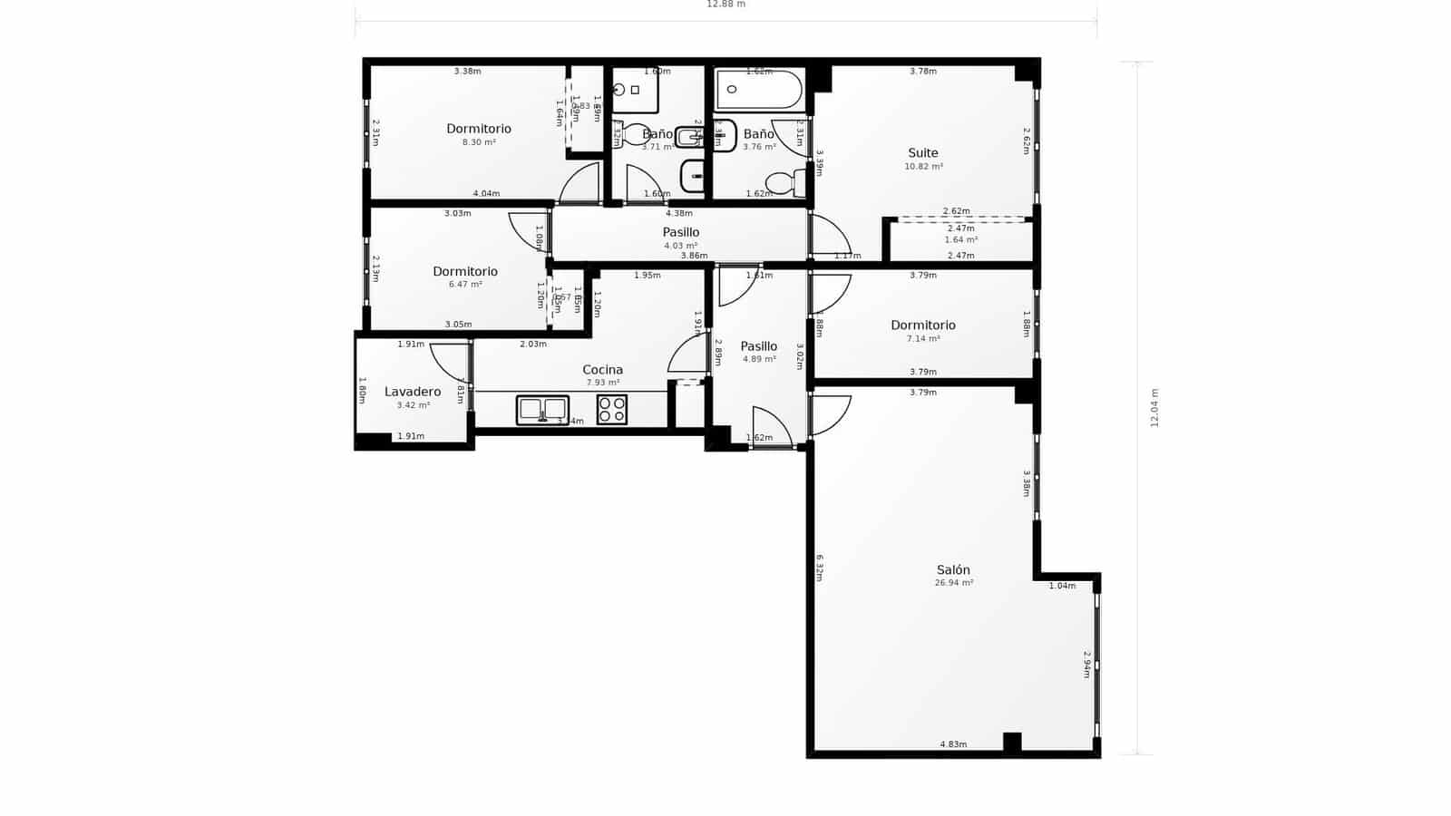 4 soveværelse Lejlighed til salg i Castello de la Plana - € 255.000 (Ref: 9712087)