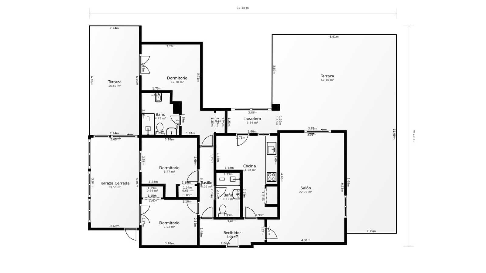 3 soveværelse Penthouse til salg i Castello de la Plana med garage - € 246.485 (Ref: 9977420)