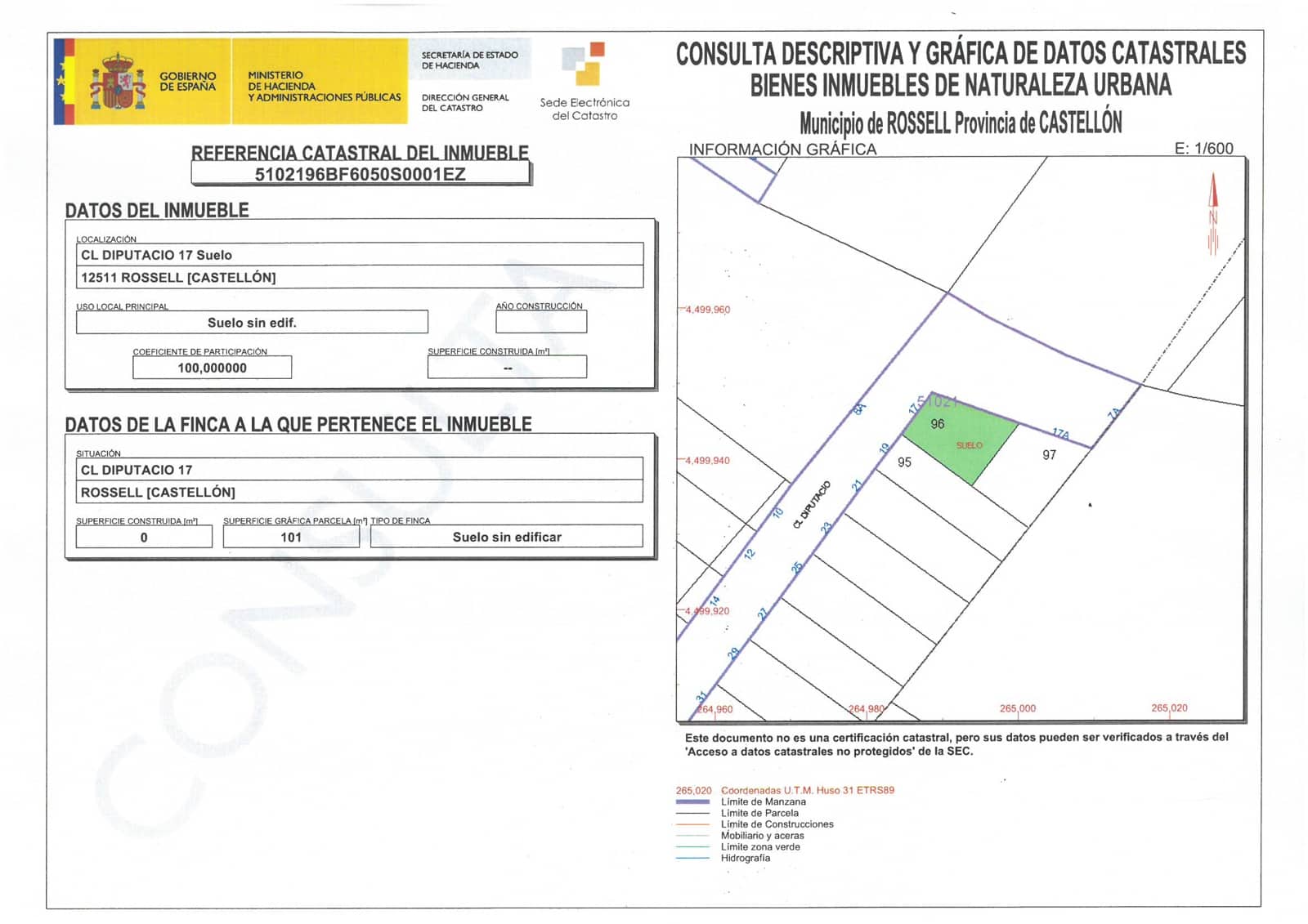 Tomt till salu i Rossell - 55 000 € (Ref: 9610196)