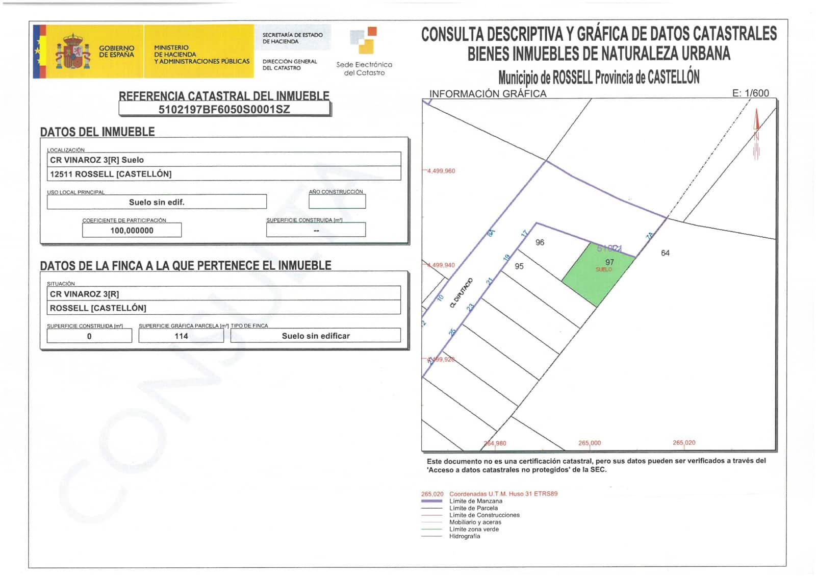 Tomt till salu i Rossell - 55 000 € (Ref: 9610196)