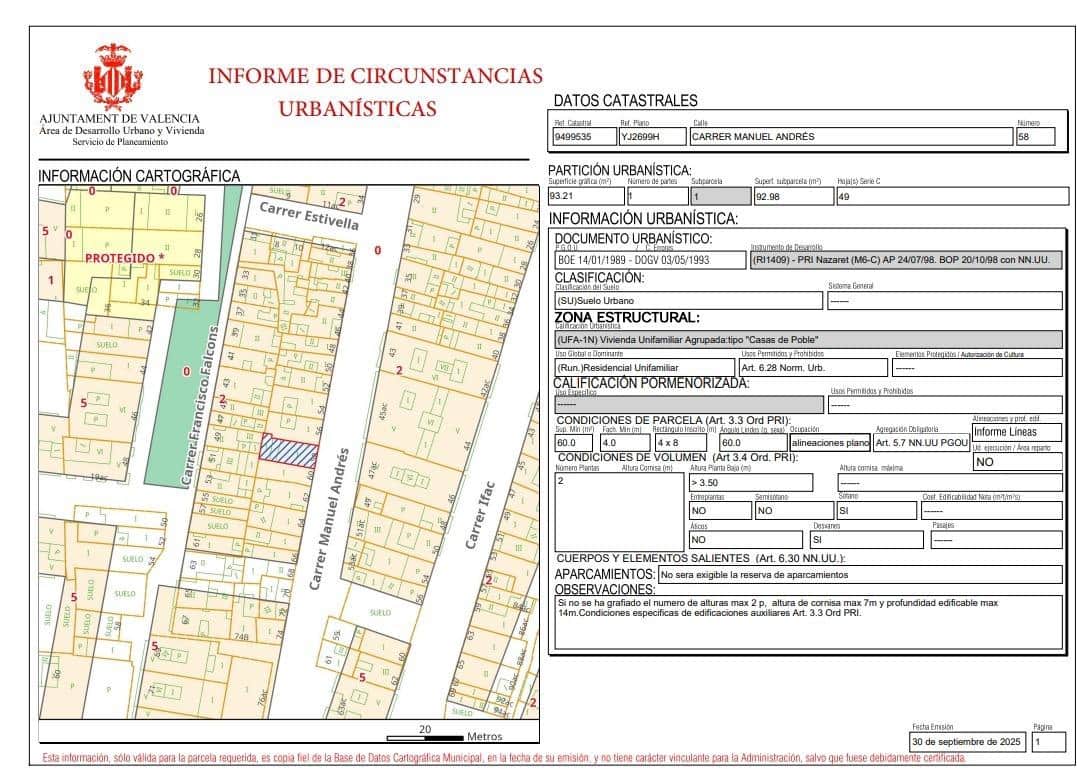 Tomt till salu i Valencia stad - 90 000 € (Ref: 9272435)