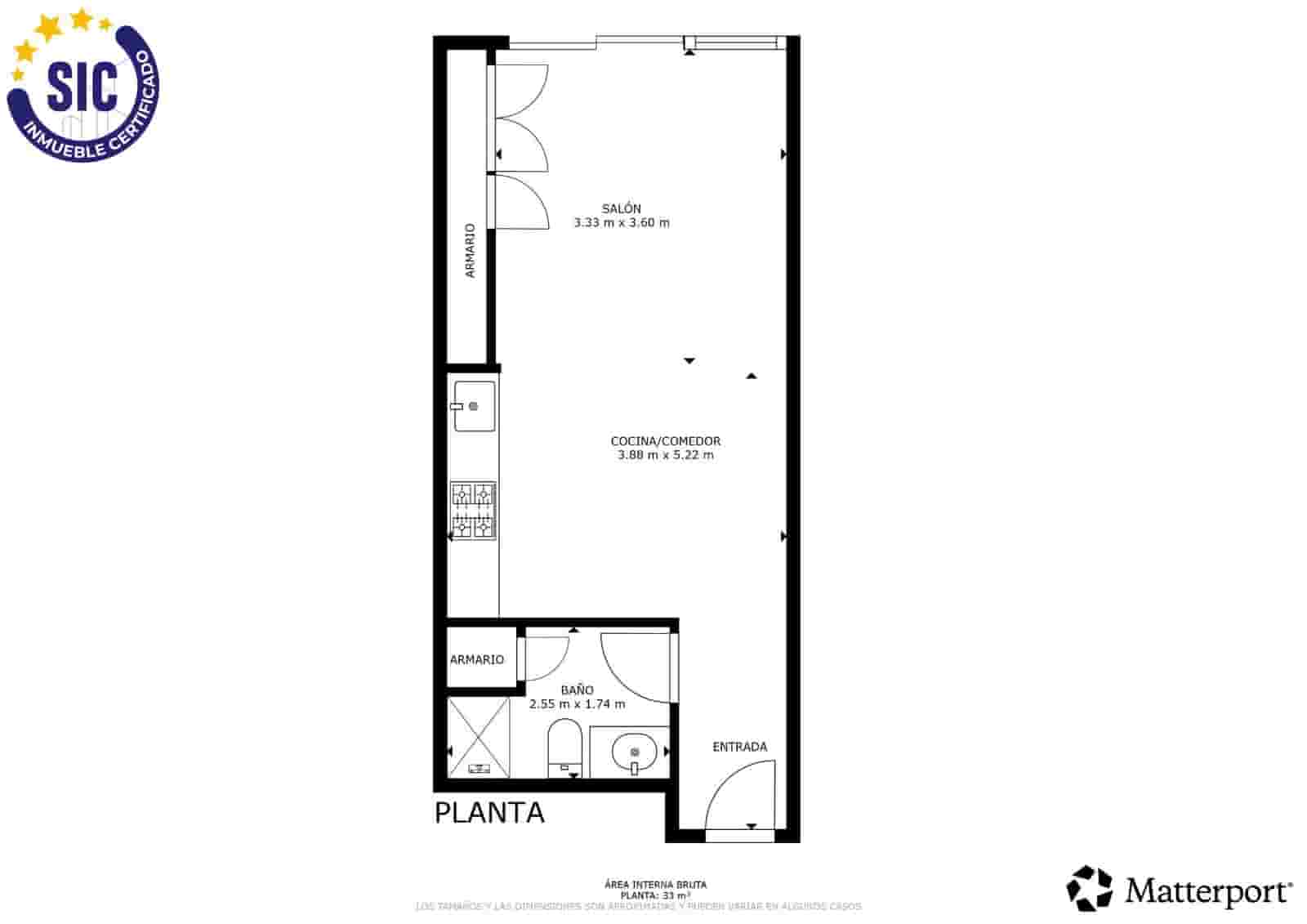 1 slaapkamer Studio te koop in Valencia stad met garage - € 249.000 (Ref: 9876588)
