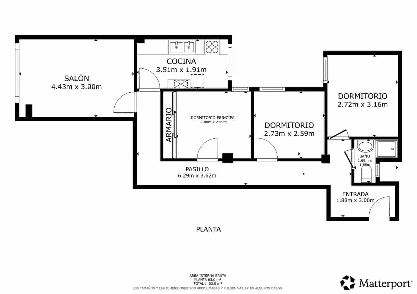 3 slaapkamer Appartement te koop in Valencia stad - € 168.000 (Ref: 9879002)