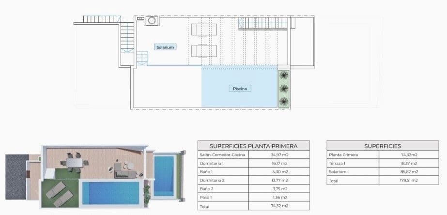 2 sovrum Hus till salu i Finestrat med pool garage - 369 900 € (Ref: 9537241)