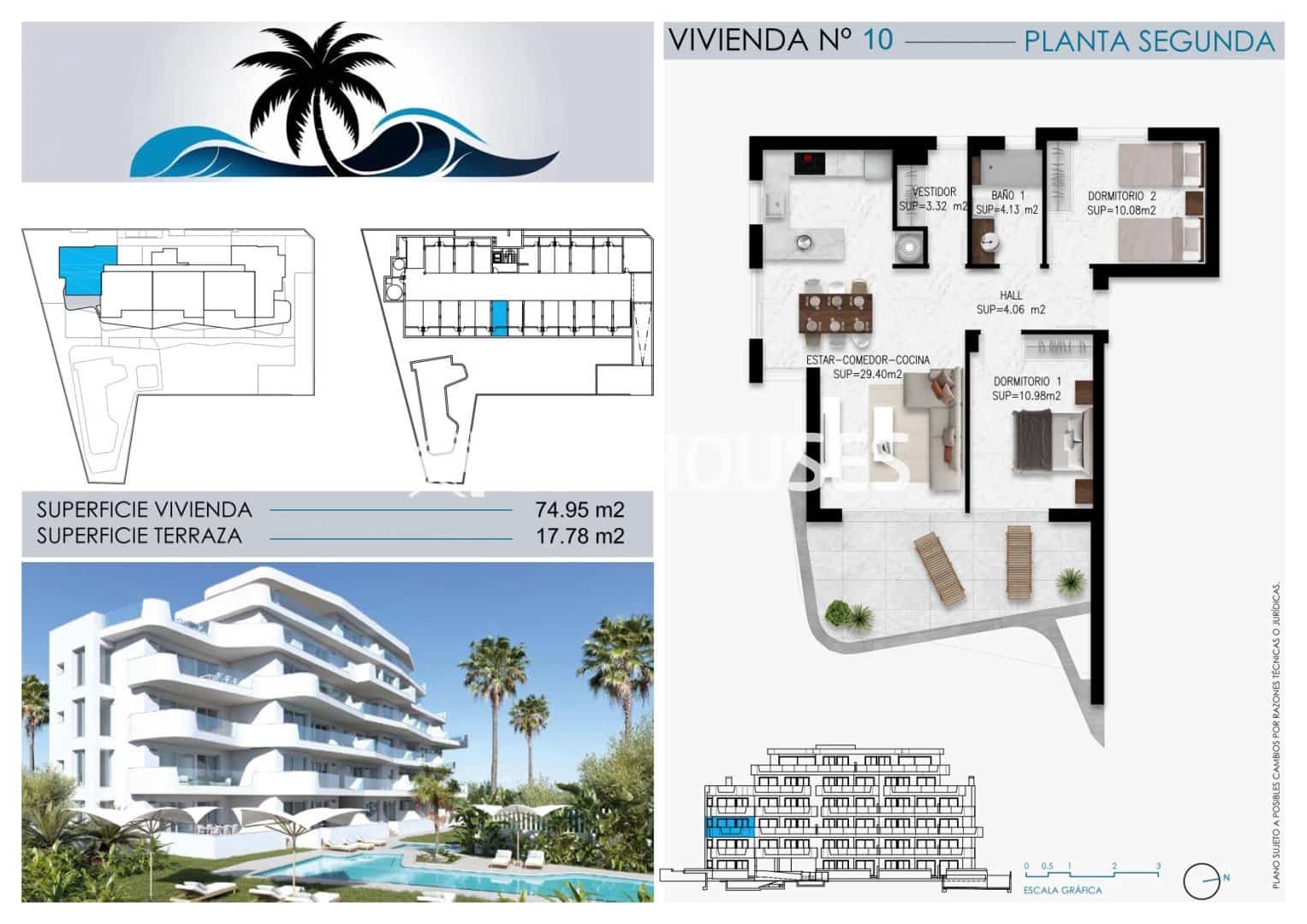 2 soverom Leilighet til salgs i Pilar de la Horadada med svømmebasseng garasje - € 455 000 (Ref: 10009938)