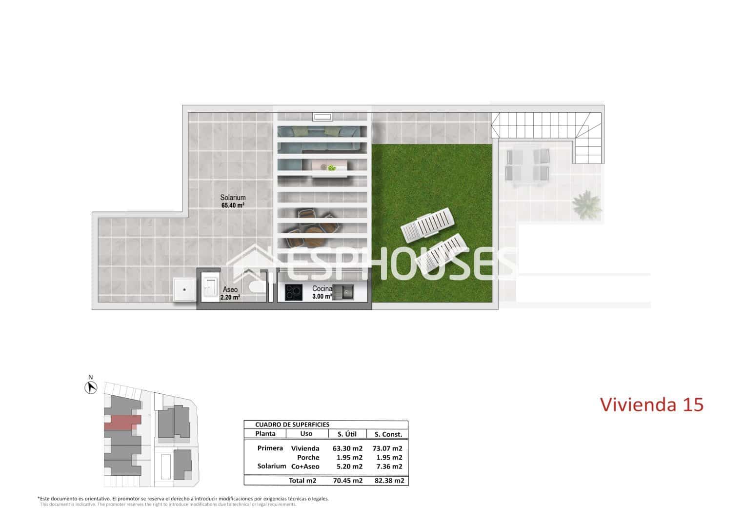 2 sypialnia Penthouse na sprzedaż w Pilar de la Horadada z basenem garażem - 314 900 € (Ref: 10012540)