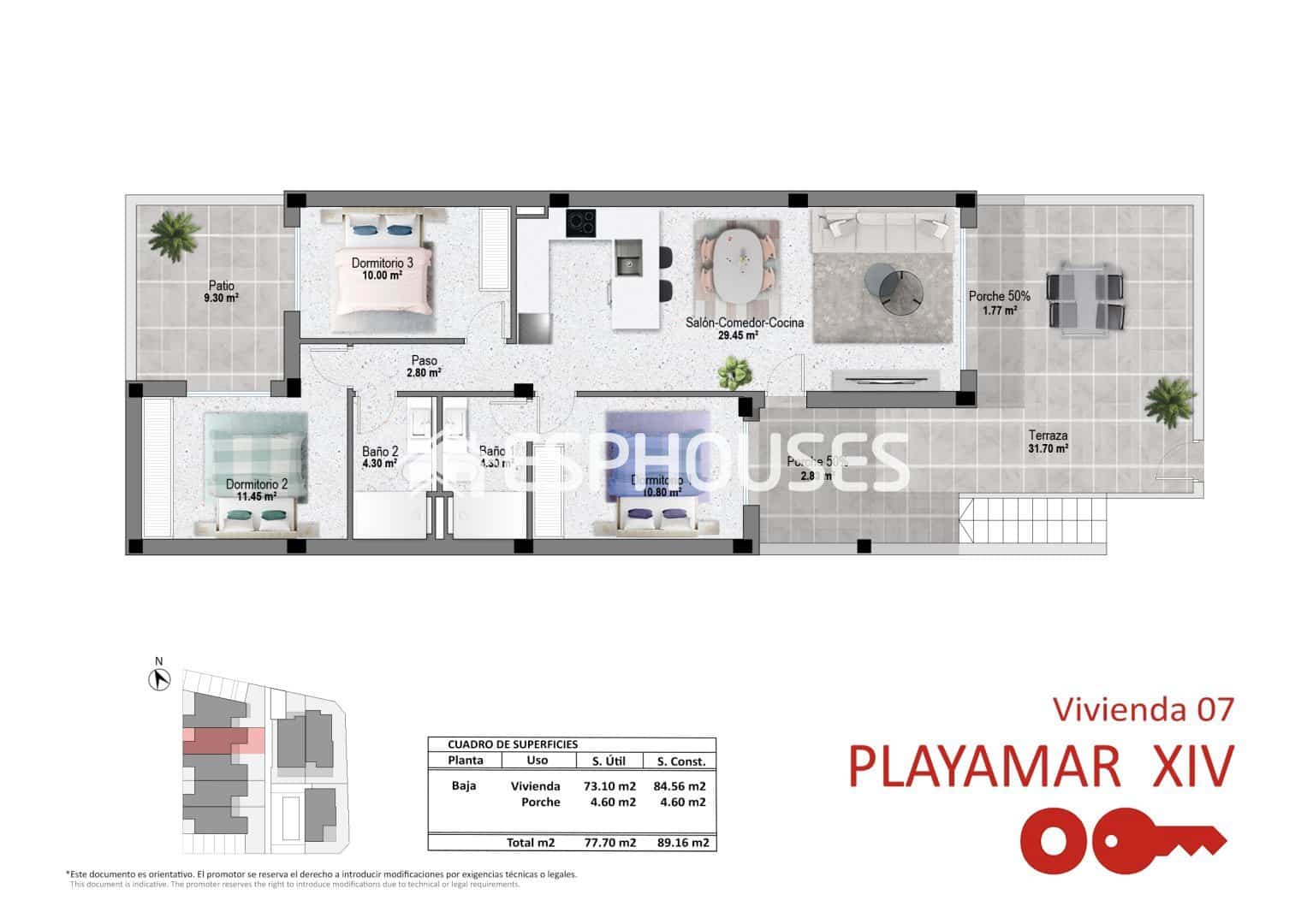 3 soverom Leilighet til salgs i Pilar de la Horadada med svømmebasseng garasje - € 284 900 (Ref: 10012541)