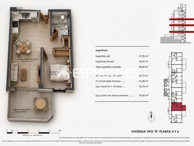 1 quarto Apartamento para venda em La Cala de Villajoyosa, La Villajoyosa / Vila Joiosa com piscina garagem - 286 200 € (Ref: 10014774)