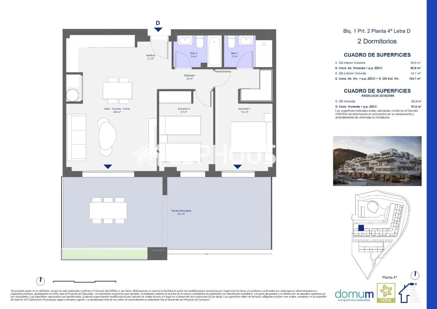 2 slaapkamer Appartement te koop in Pulpi met zwembad garage - € 283.000 (Ref: 10014840)