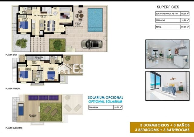 3 sypialnia Willa na sprzedaż w Vistabella, Orihuela z basenem garażem - 459 000 € (Ref: 10025283)