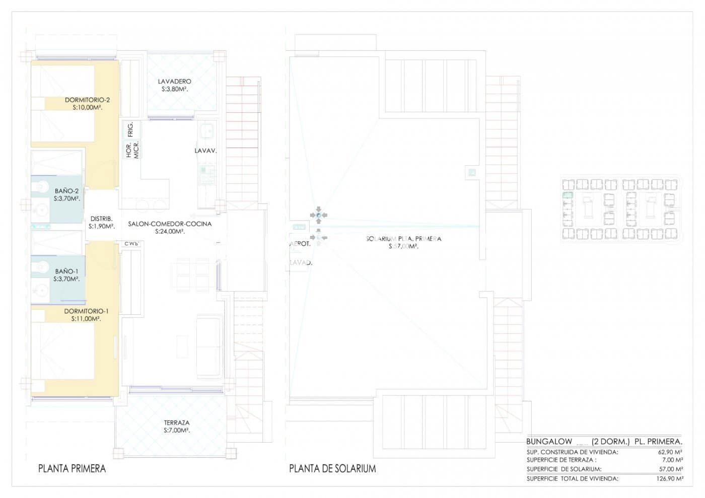 2 Zimmer Bungalow zu verkaufen in Los Balcones mit Pool Garage - 320.000 € (Ref: 10025297)