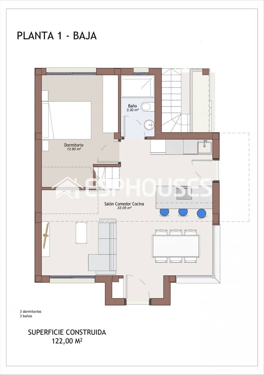 3 makuuhuone Huvila myytävänä paikassa Vera mukana uima-altaan - 475 000 € (Ref: 10025324)
