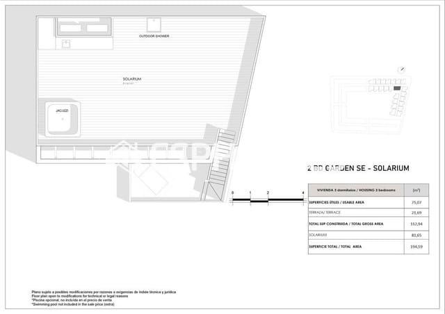 2 soveværelse Bungalow til salg i La Veleta, Torrevieja med swimmingpool - € 380.000 (Ref: 10025333)