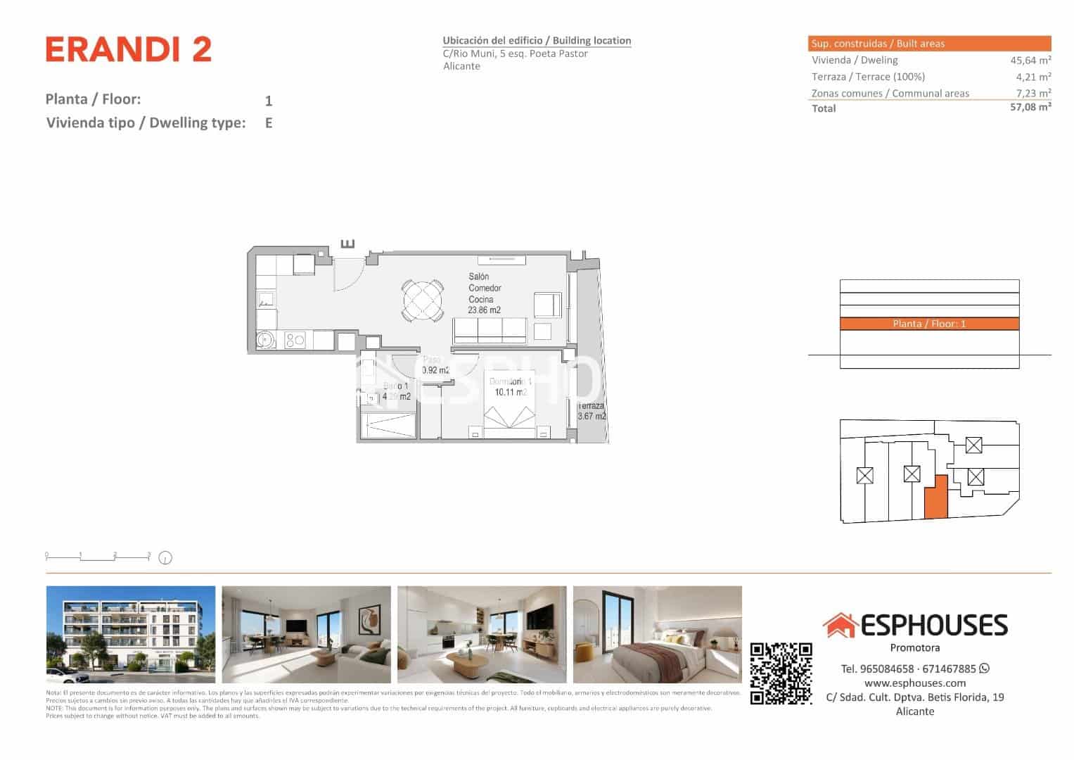 1 bedroom Apartment for sale in Alicante / Alacant city with pool garage - € 195,000 (Ref: 10032475)