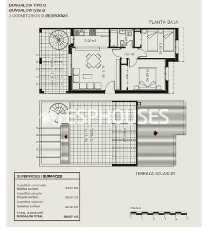 Pareado de 2 habitaciones en Cometa - Carrió, Calpe / Calp en venta con piscina garaje - 270.000 € (Ref: 10041824)