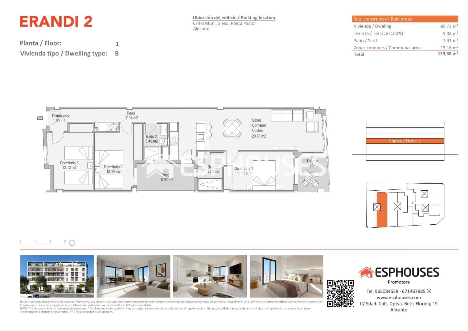 3 makuuhuone Huoneisto myytävänä paikassa Alicante kaupunki mukana uima-altaan - 302 000 € (Ref: 10076993)