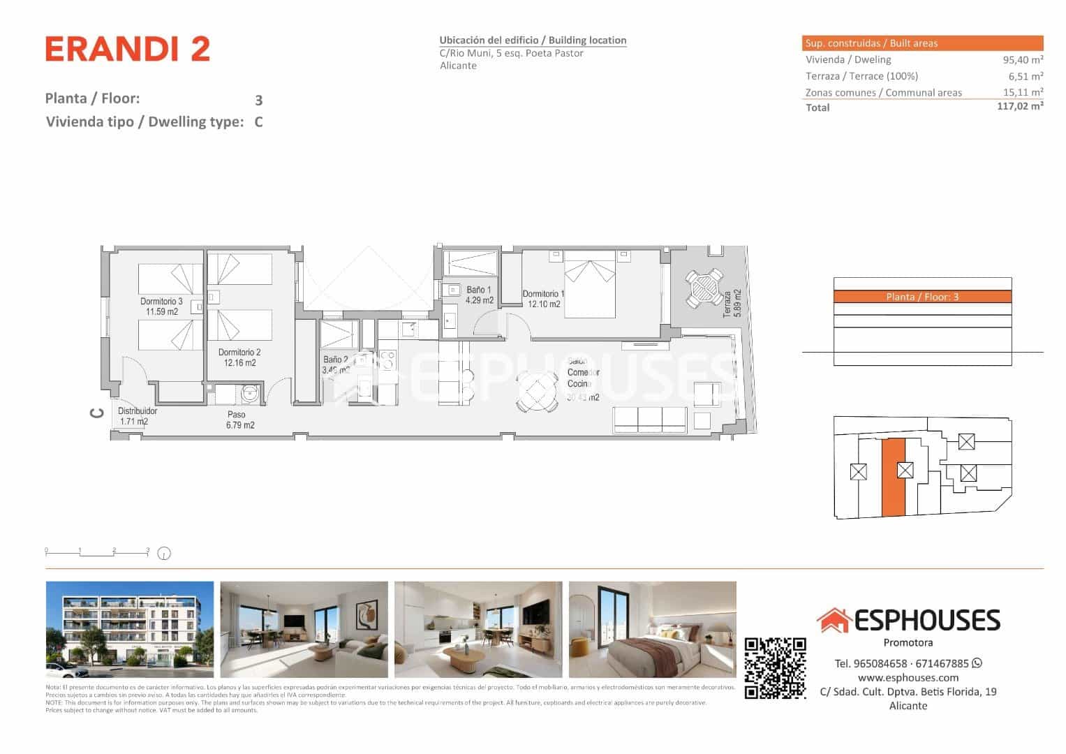 Apartamento de 3 habitaciones en Alicante / Alacant ciudad en venta con piscina - 318.000 € (Ref: 10165807)