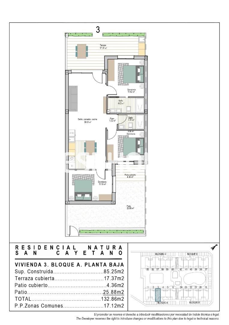 3 soverom Leilighet til salgs i San Cayetano med svømmebasseng garasje - € 263 900 (Ref: 10172075)