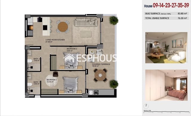 2 quarto Apartamento para venda em Puerto Deportivo, Guardamar del Segura com piscina - 275 000 € (Ref: 10177434)