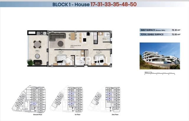 2 slaapkamer Penthouse te koop in La Marina, Elche / Elx met zwembad garage - € 340.000 (Ref: 10185269)
