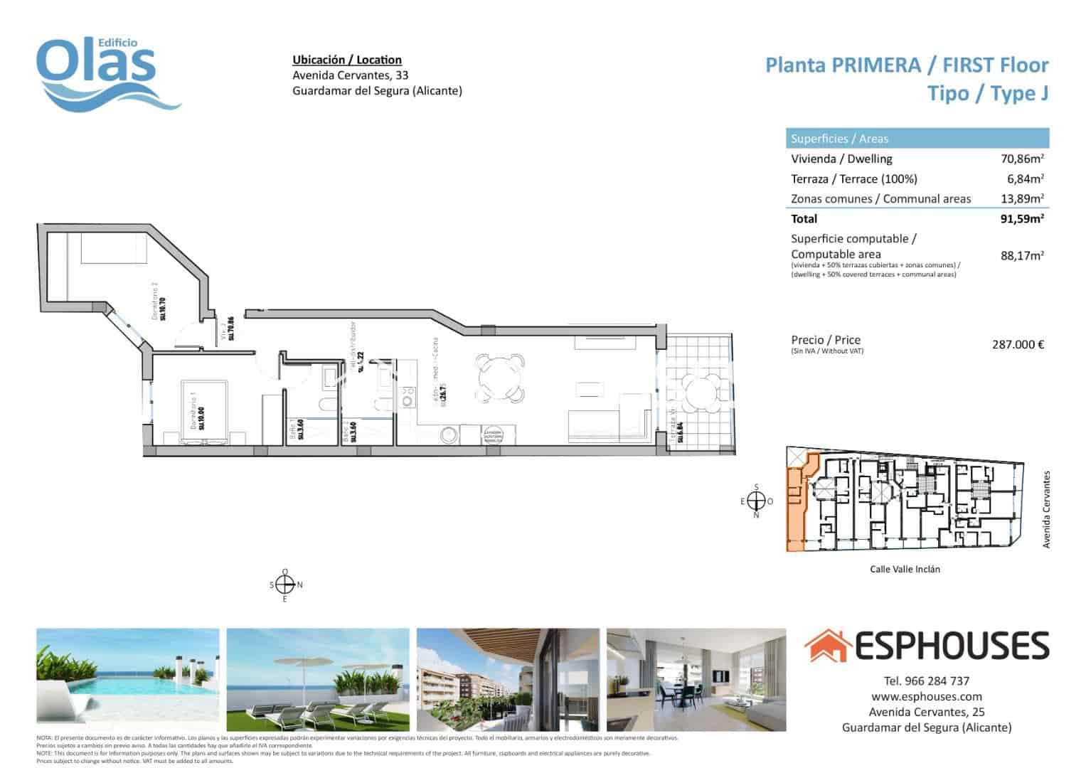 2 makuuhuone Huoneisto myytävänä paikassa Guardamar del Segura mukana uima-altaan - 287 000 € (Ref: 7664981)