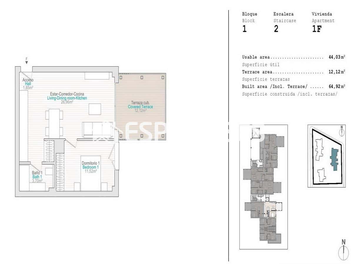 1 slaapkamer Appartement te koop in El Vergel / Verger met zwembad garage - € 213.000 (Ref: 7963445)