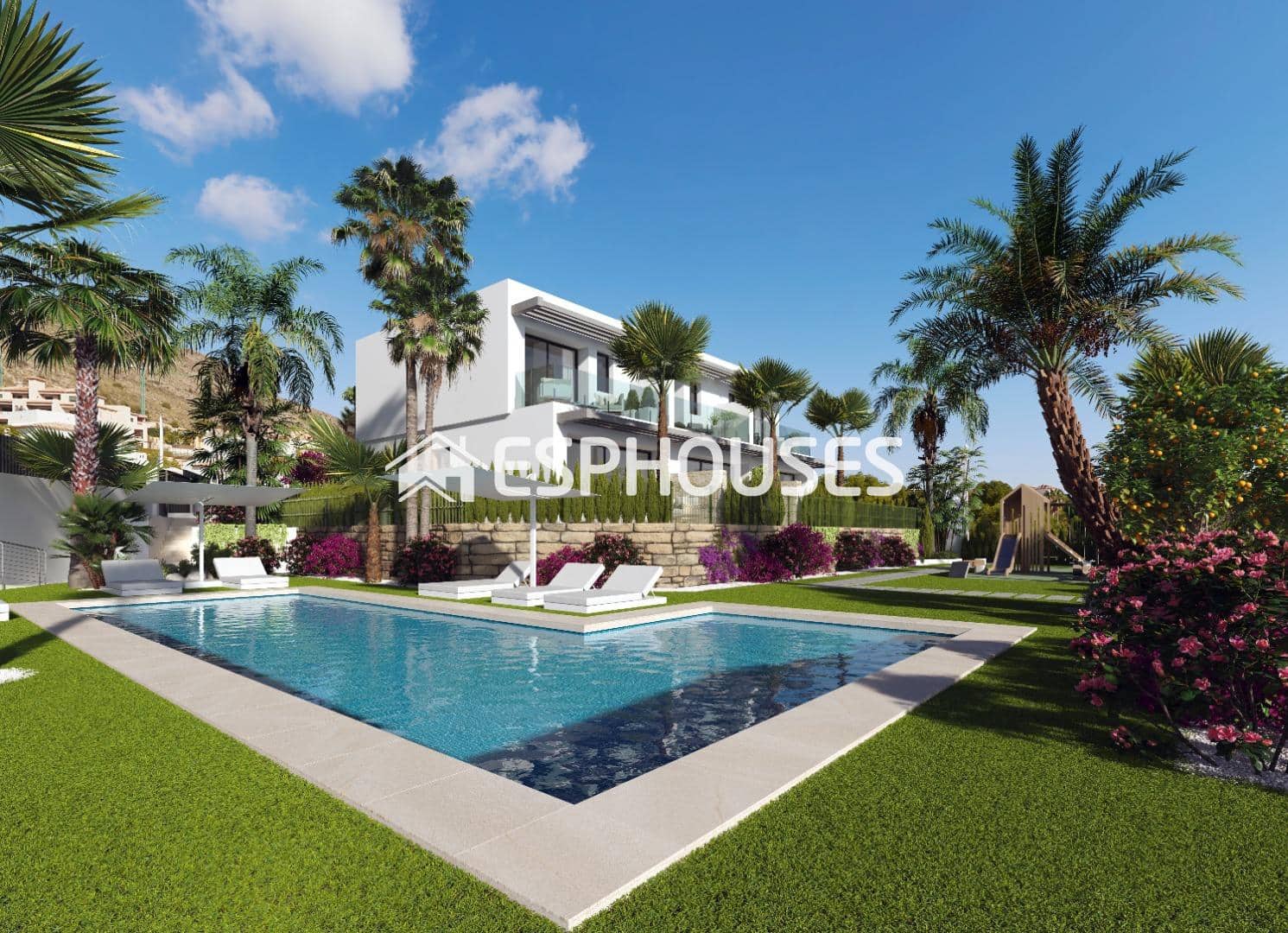 3 Zimmer Bungalow zu verkaufen in Finestrat mit Pool Garage - 495.000 € (Ref: 8001026)